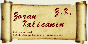 Zoran Kaličanin vizit kartica